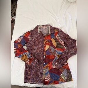 Colorful Patterned Women's Blouse